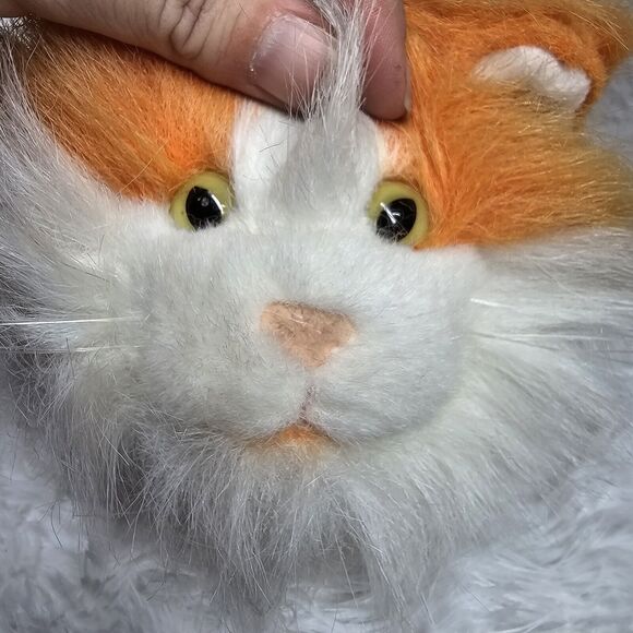 Gund Chuck Whiskas Kitty Cat Plush Orange White Yellow Eyes Advertising 16" 1999 - Picture 3 of 11